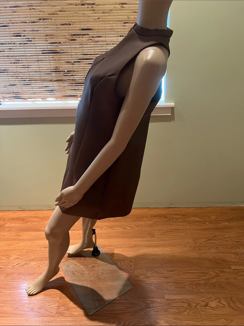 Skims Sleeveless Brown Rubber Zip-Front Swim Dress size 2X